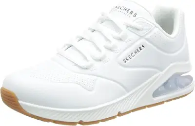 Zapatillas Skechers de piel sintética para mujer, elegante y cómoda.