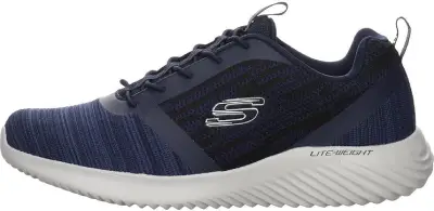 Skechers Sneakers Bounder para hombre, vistas en ángulo lateral, con diseño moderno y suela ligera y flexible.